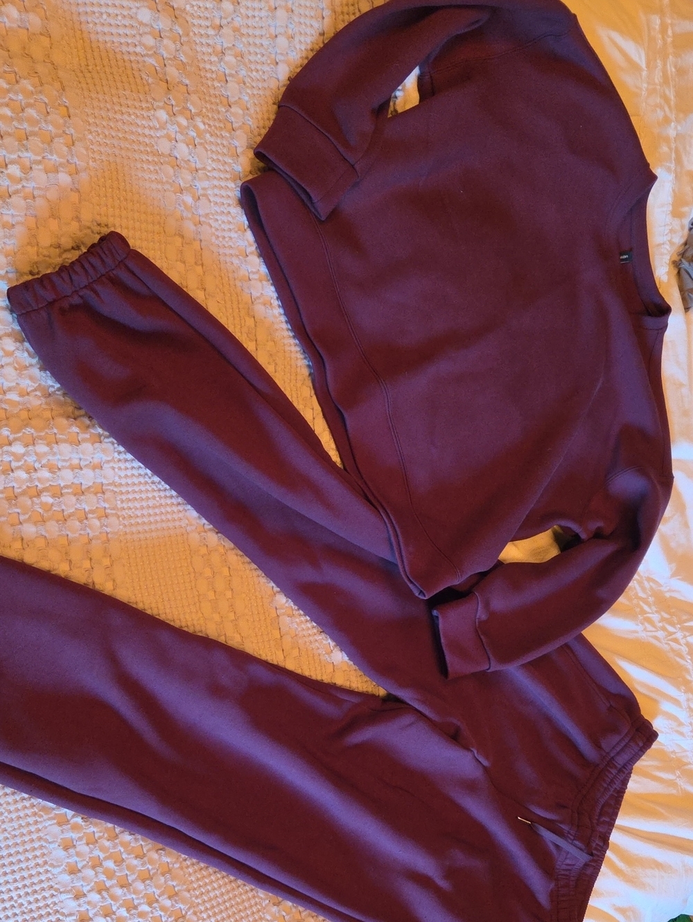 Lazy Pants Cozy Crewneck Sweatshirt & Jogger Set - Deep Wine Lg